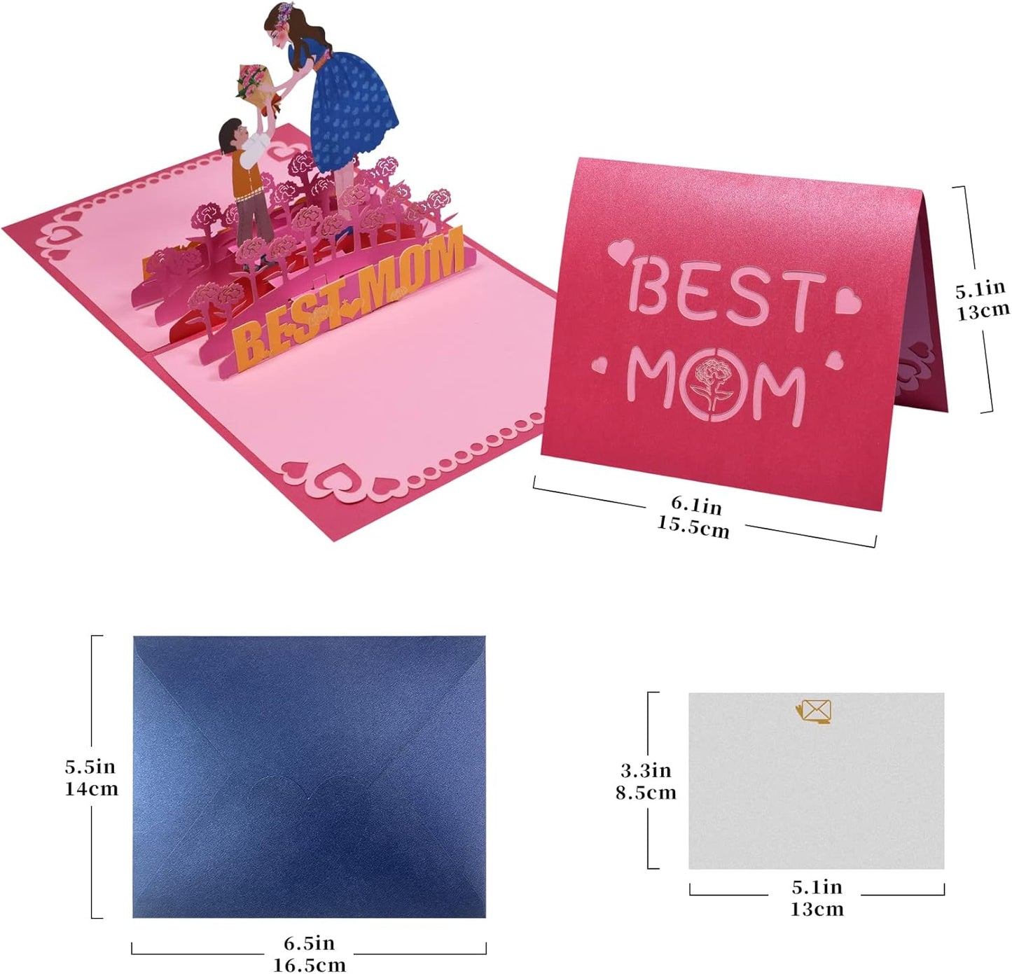 Best Mom & Kids Heartfelt 3D Pop Up Mother's Day Card