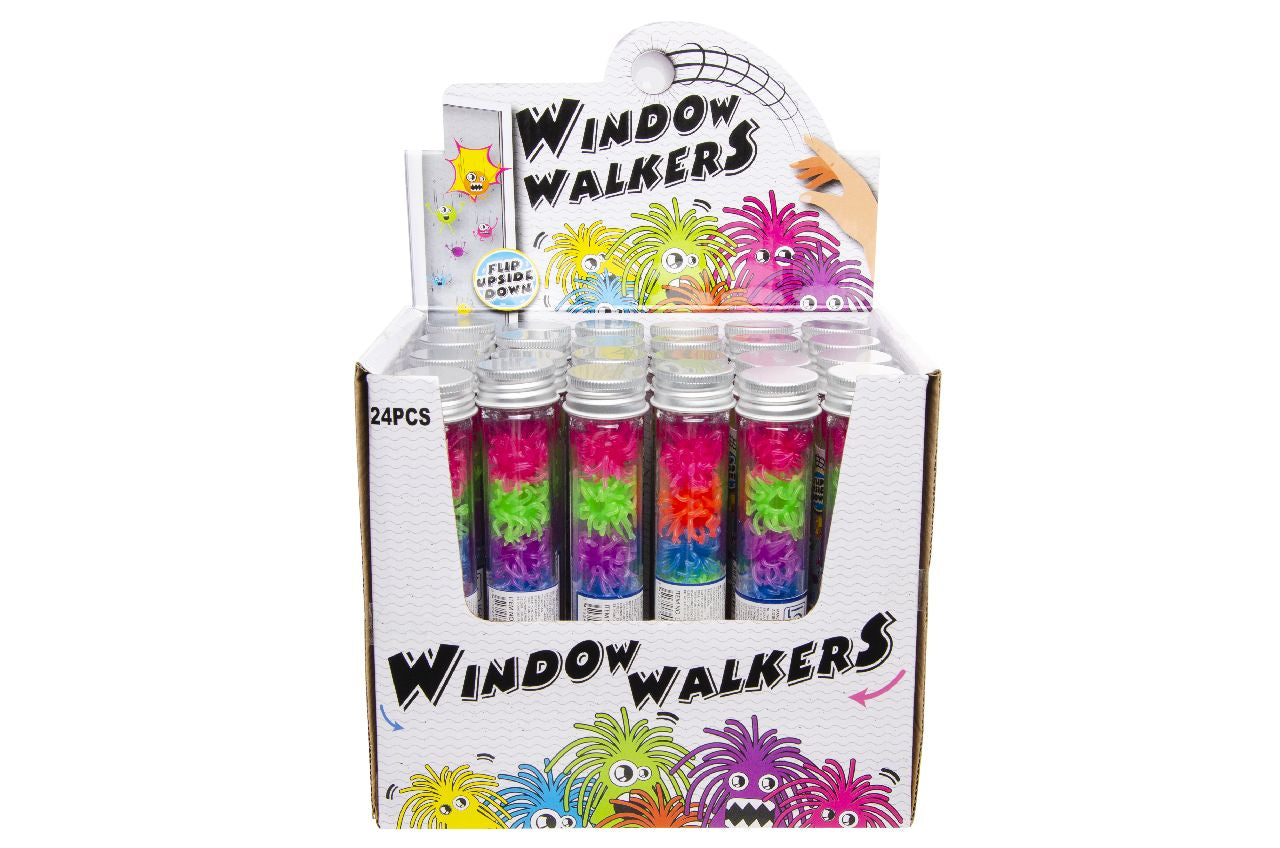 24 Tubes of 7 Whacky Window Walkers Toys