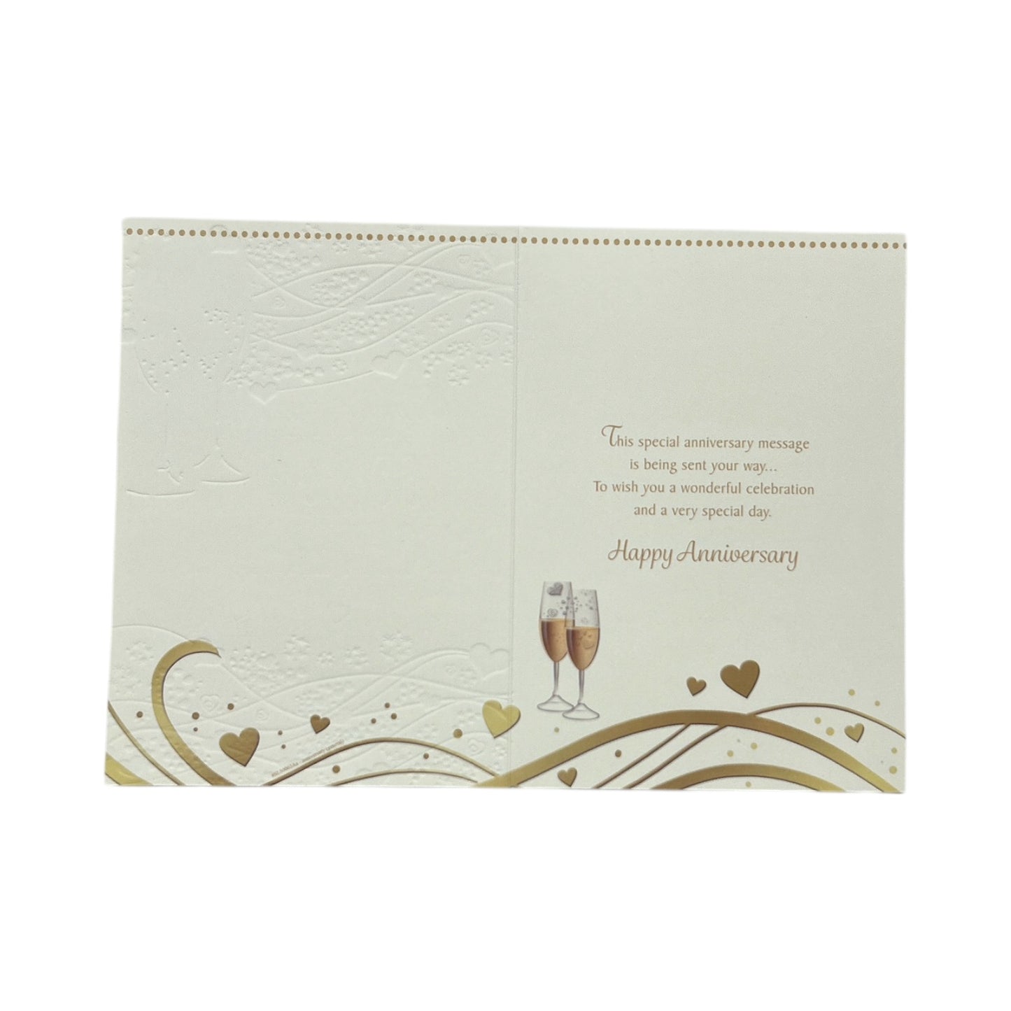 To Son & Daughter-In-Law Champagne Glass Traditional Design Anniversary Card