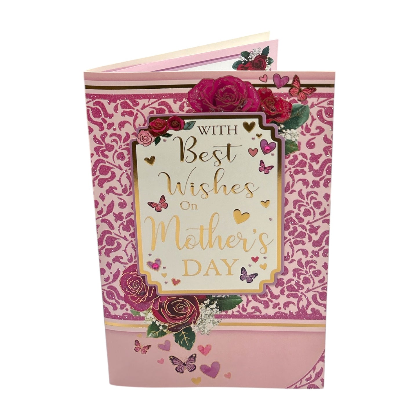 With Best Wishes Rose Design Keepsake Mother's Day Boxed Card