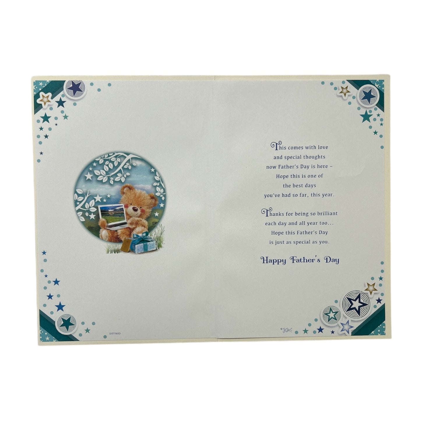 To My Husband Teddy With Laptop Design Father's Day Card