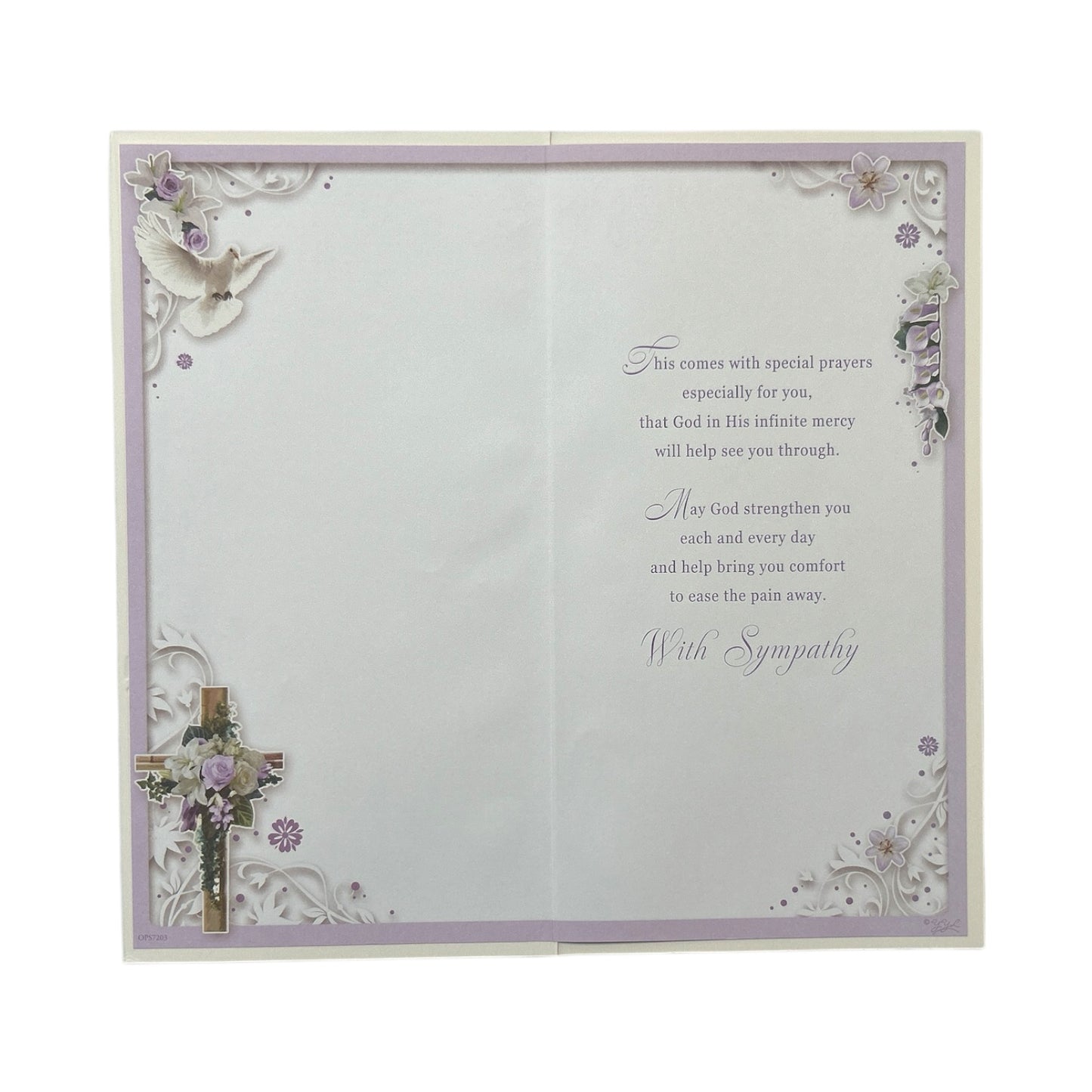 Loss of Partner Religious Cross Design Sympathy Opacity Card