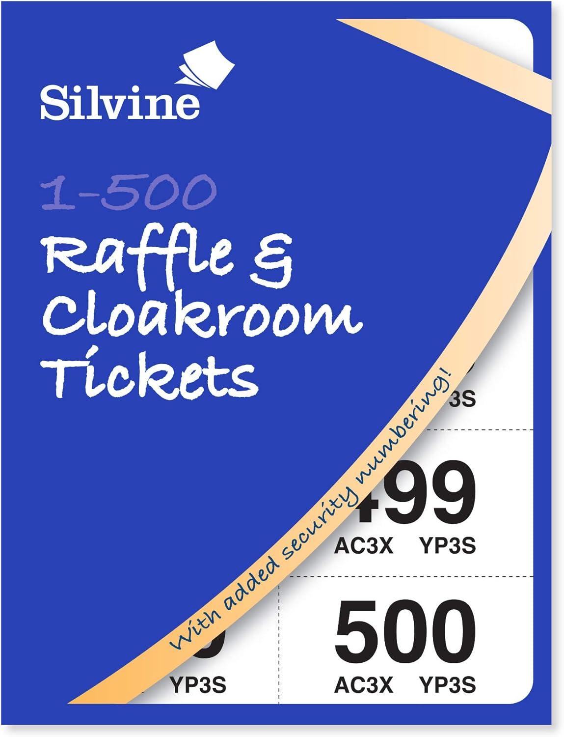 1 - 500 Raffle and Clockroom Tickets with Security Numbering