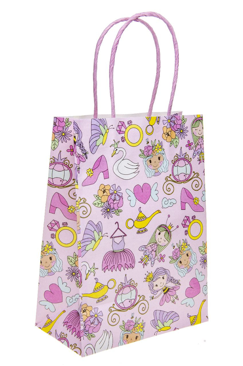 Pack of 10 Pre Filled Princess Theme Kids Party Favour Bags – Gift Bags with Reusable Cup & Themed Toys