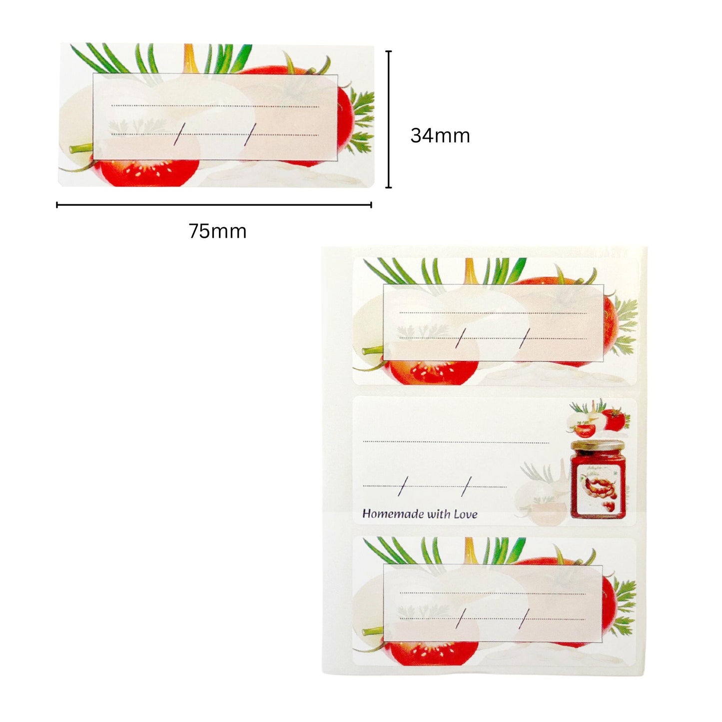 Pack of 12 Chutney Jar Labels 34x75mm