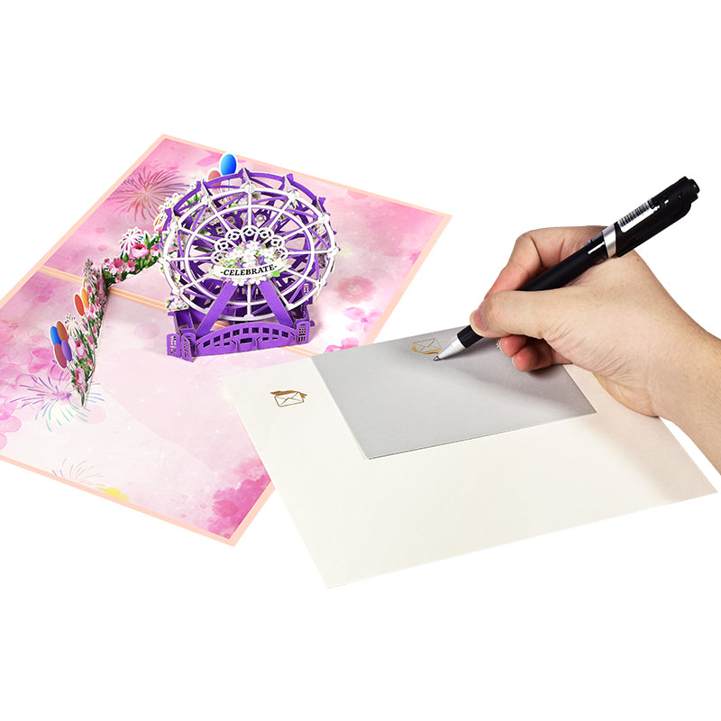 Flower Ferris Wheel Design Celebrate 3D Pop Up Greeting Card