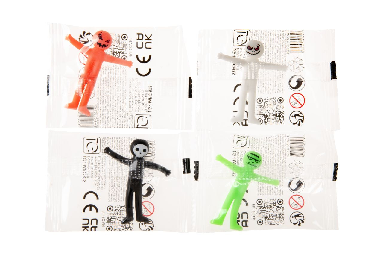 Pack of 12 Halloween Stretchy Smile Face Figures