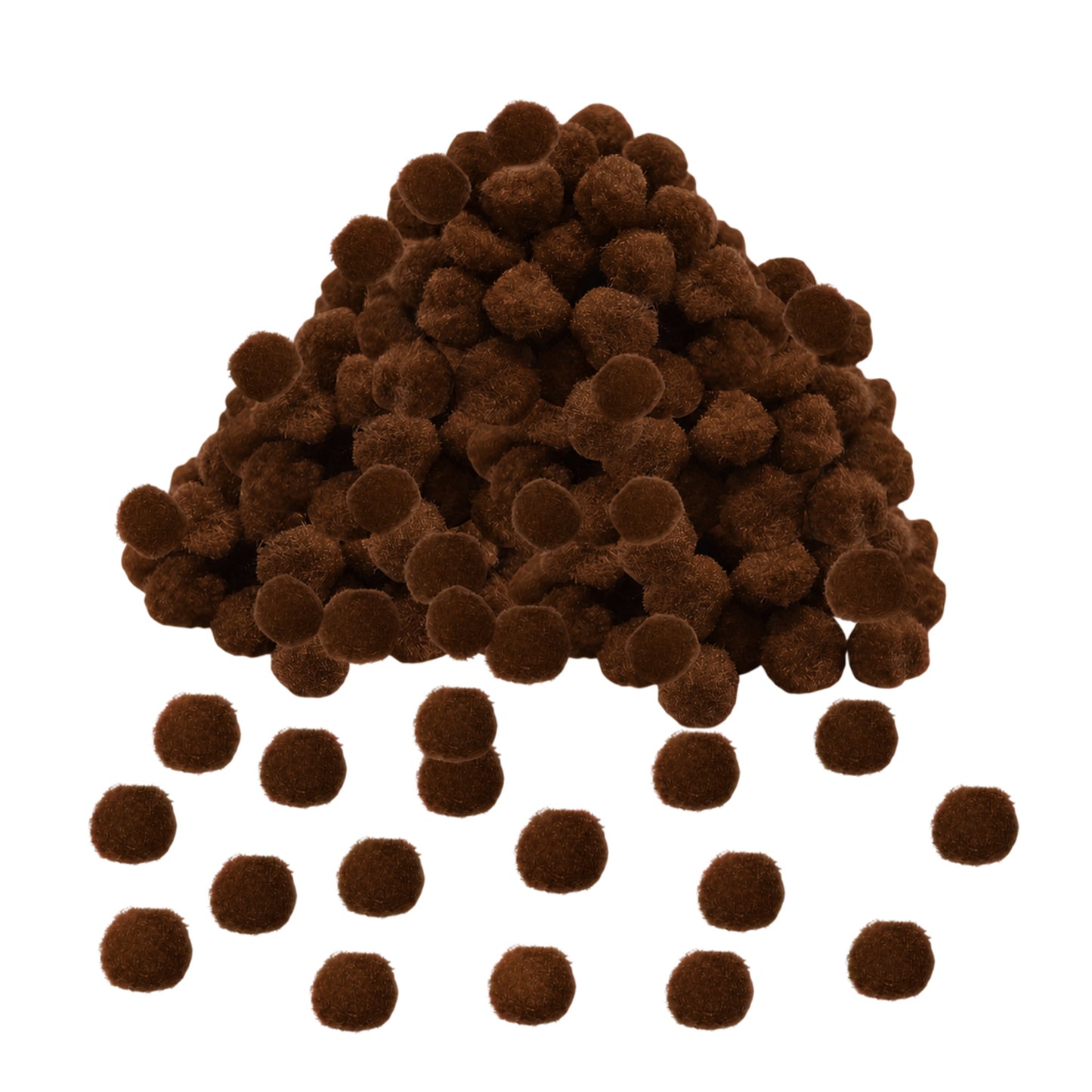 Pack of 250 Brown Pom Poms 1.5cm – Soft Fluffy Craft Balls