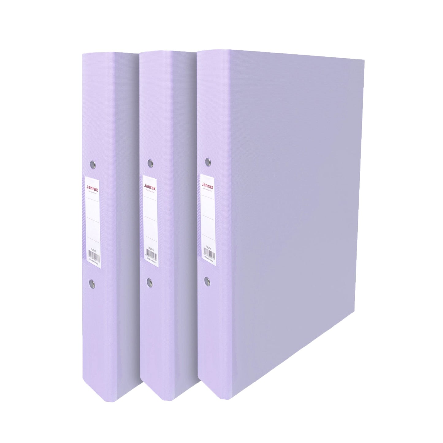 Pack of 3 A4 Pastel Purple Paper Over Board Ring Binders by Janrax