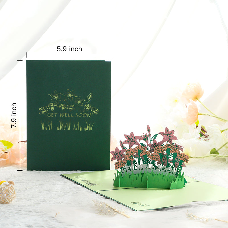 Healing Blooms 3D Pop Up Get Well Soon Card