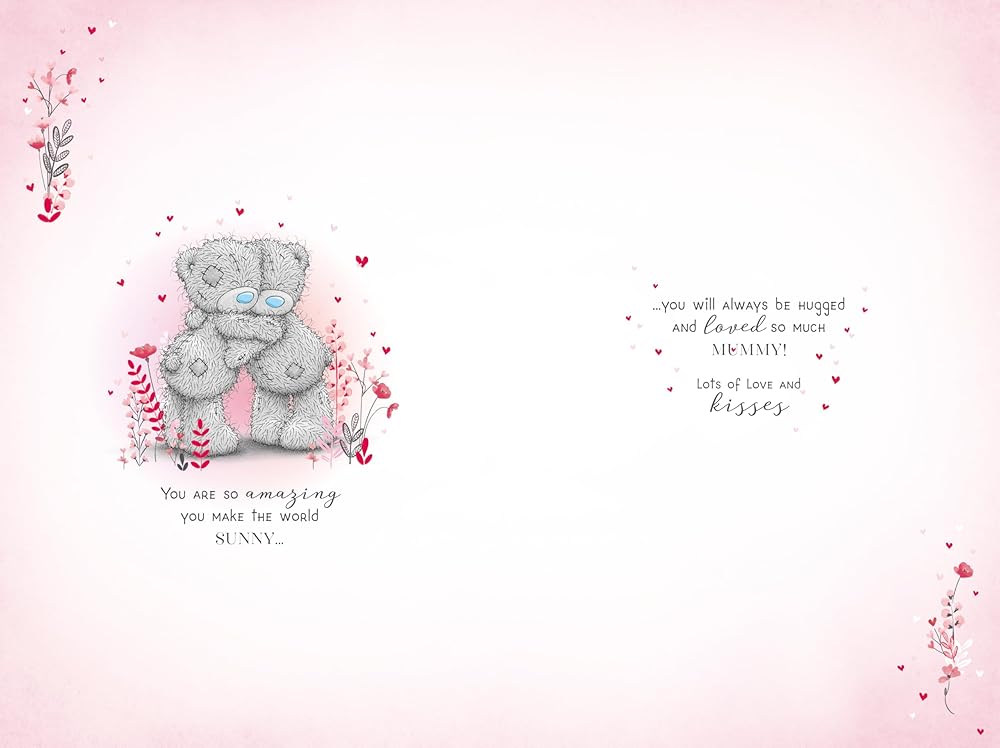 Bear Sat With Love Bunting Mummy Valentine's Day Card