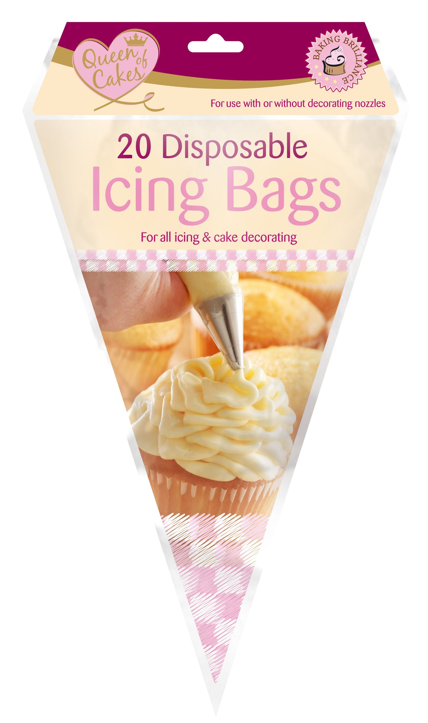 Pack of 20 Queen Of Cakes Disposable Piping Icing Bags