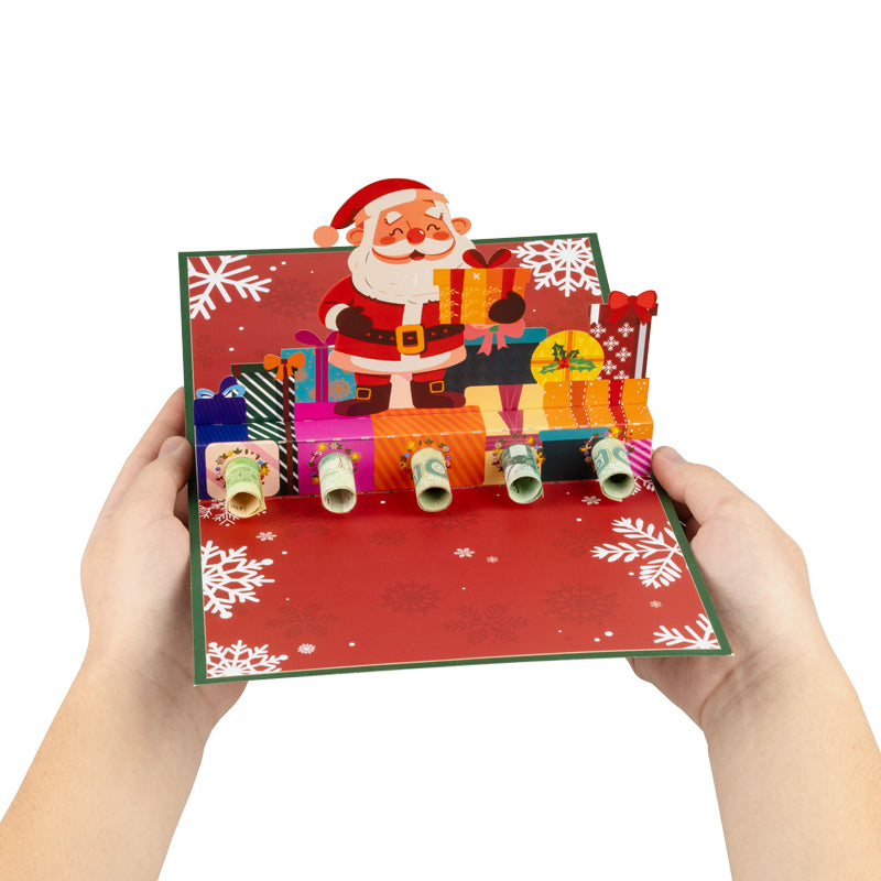 Merry Santa 3D Pop Up Christmas Money Gift Card