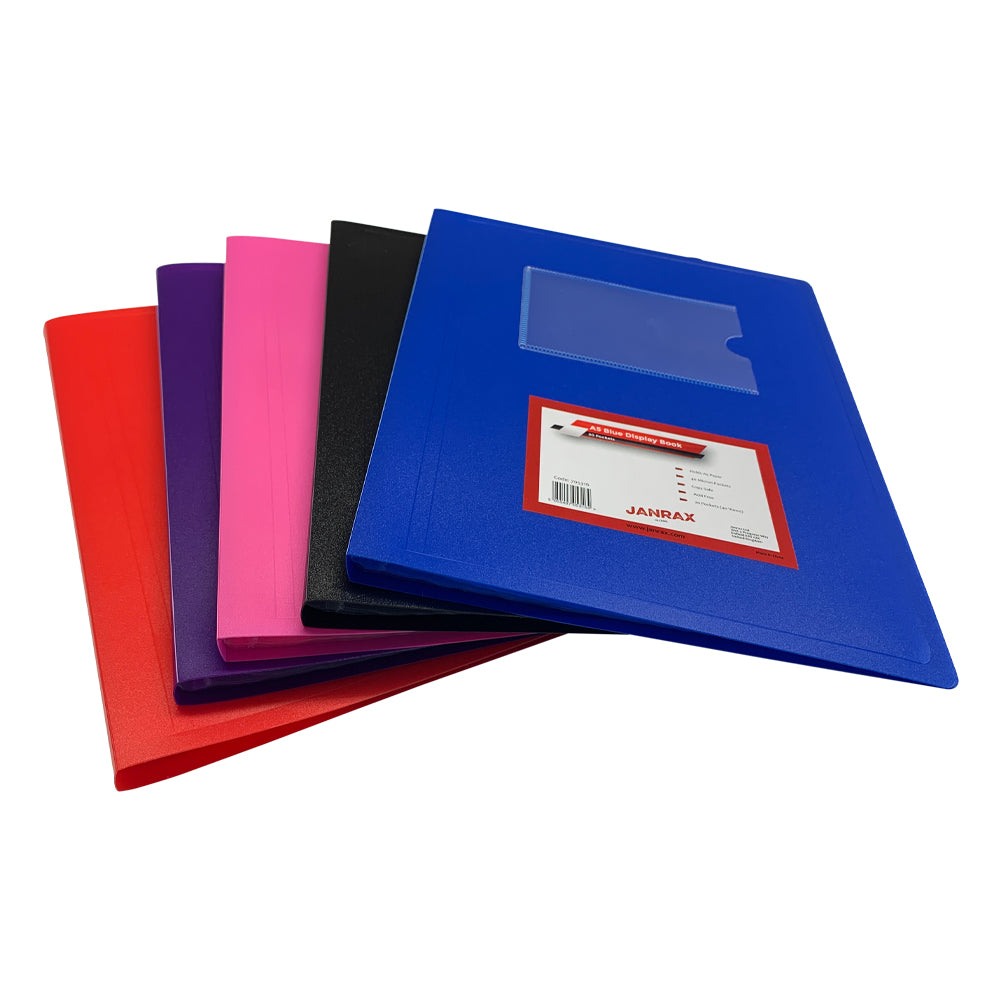 A5 Blue Flexible Cover 20 Pocket Display Book