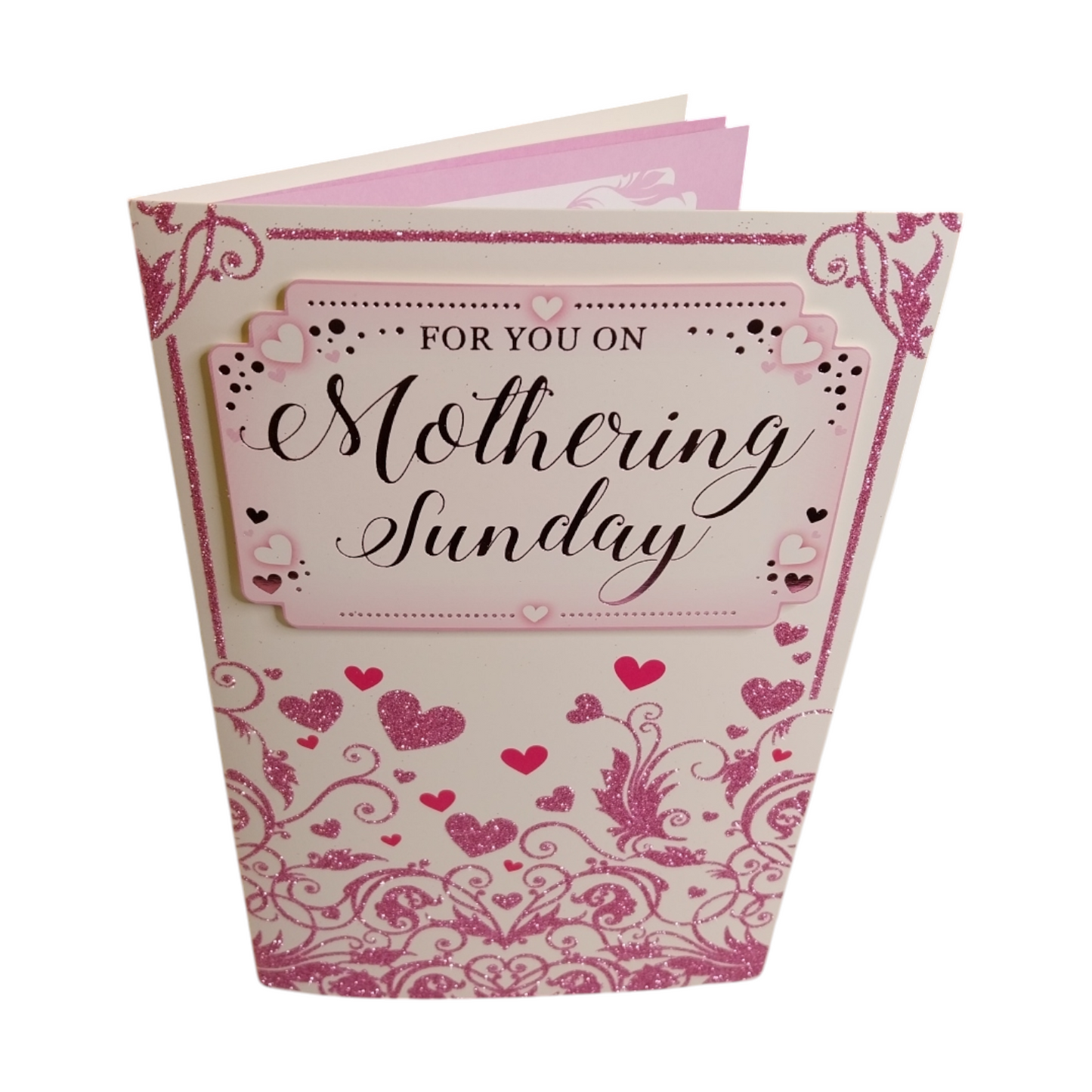 Mothering Sunday Classic Mini Pink Hearts Design Mother's Day Boxed Card