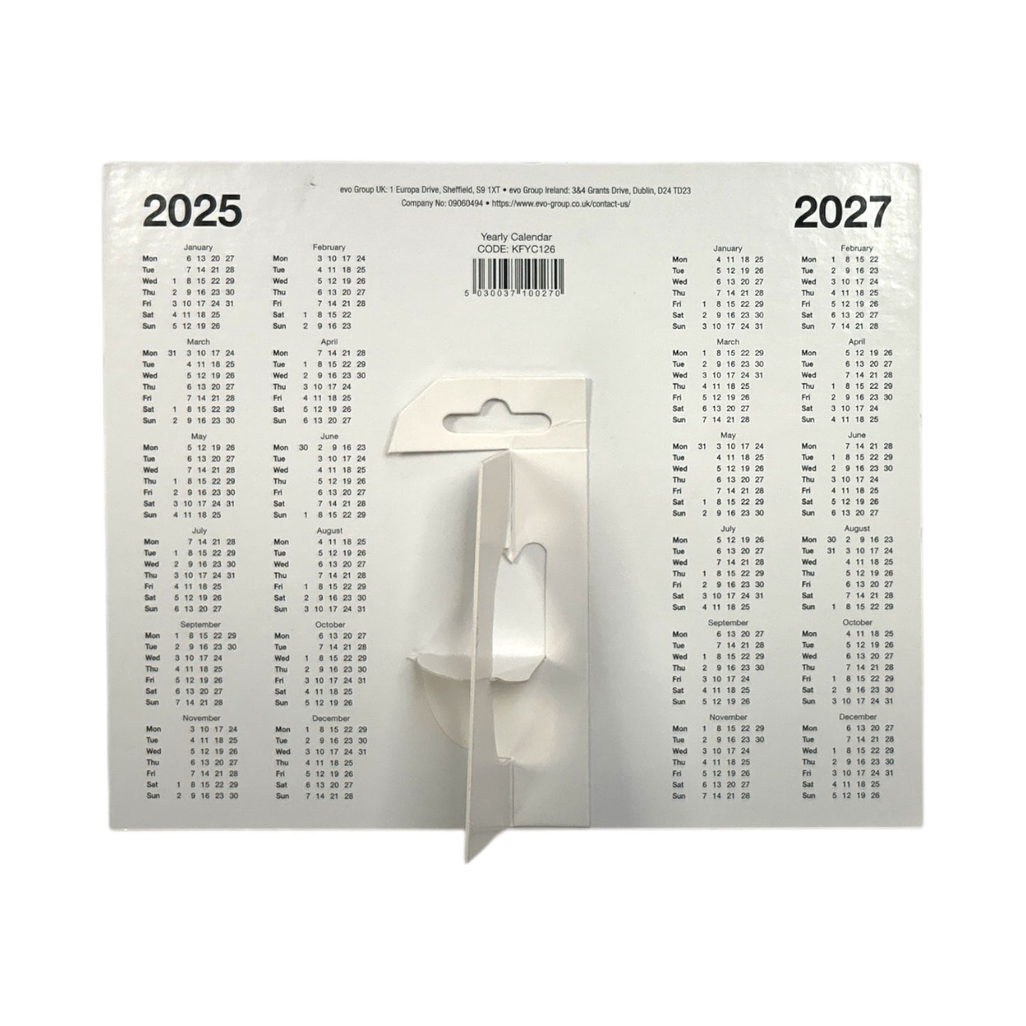 Year to View Calendar 2026 – Wall or Desk Mounted, 257 x 210mm