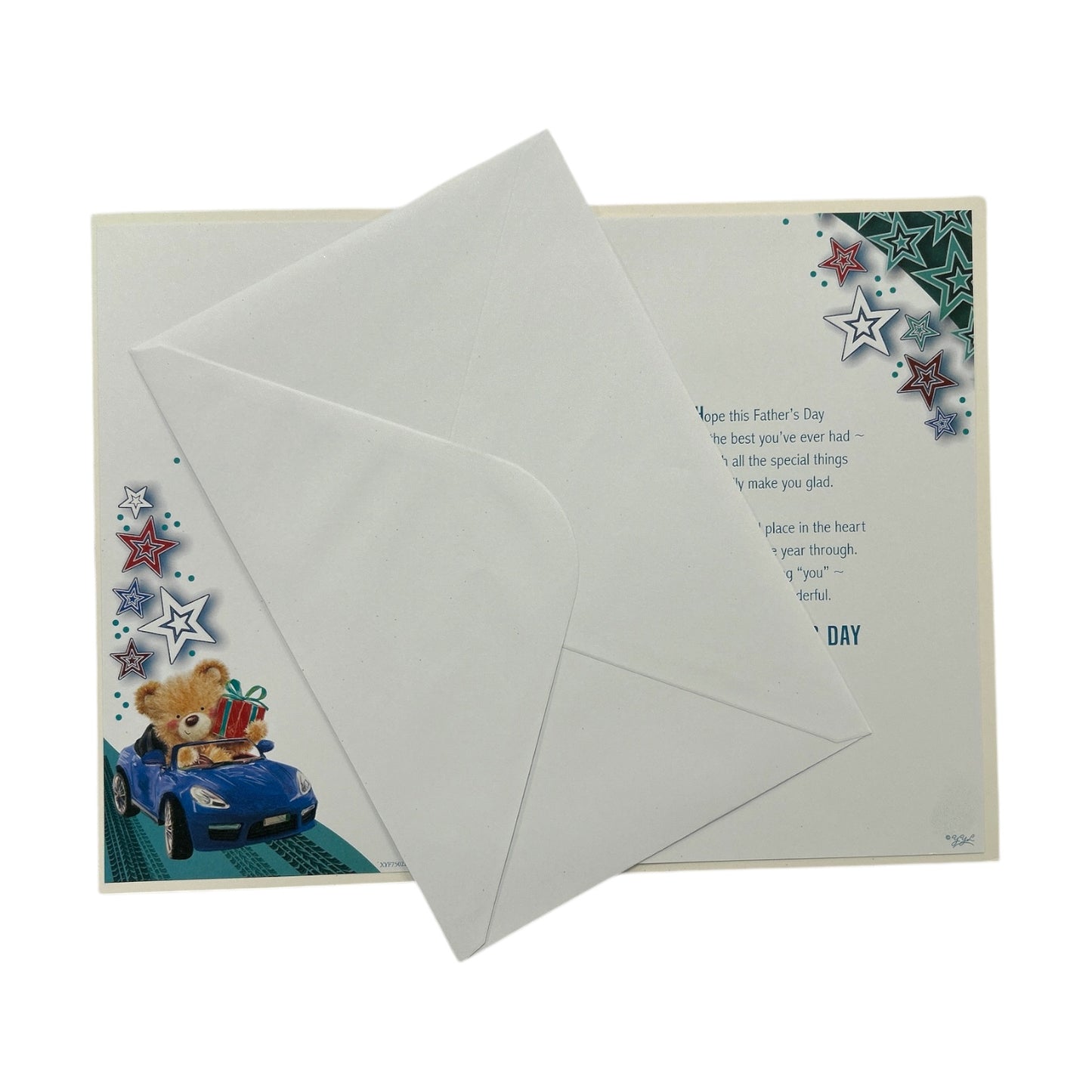 To My Husband Teddy In Blue Car Design Father's Day Card