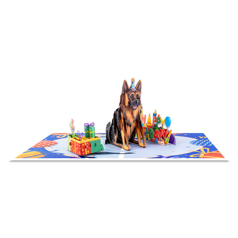 Paws & Presents 3D German Shepherd Pop Up Birthday Card