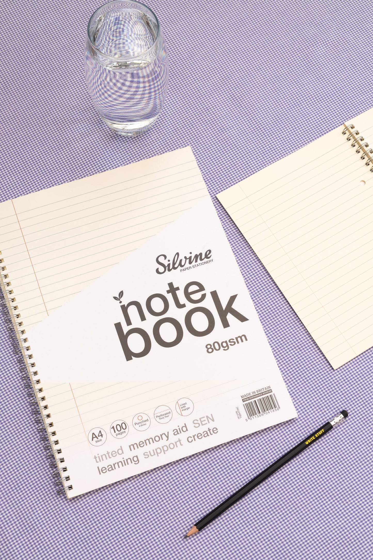 A4+ 100 Pages Twin Wire SEN Cream Paper Dyslexia Notebook - Lined with Margin