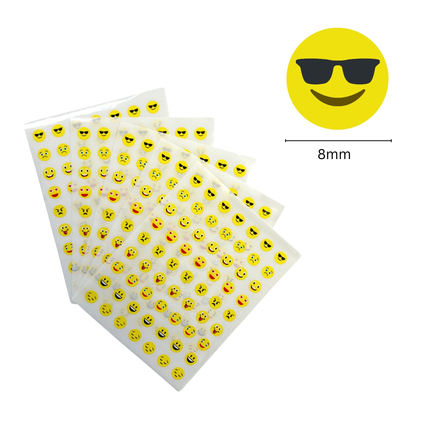 Pack of 3780 Smile Face 8mm Self Adhesive Labels