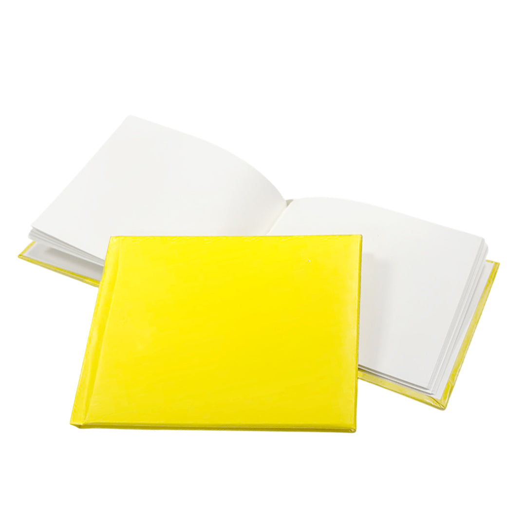 100 Pages Plain Cover Yellow Autograph Book – School Leavers Signature, End of Term Memory Book