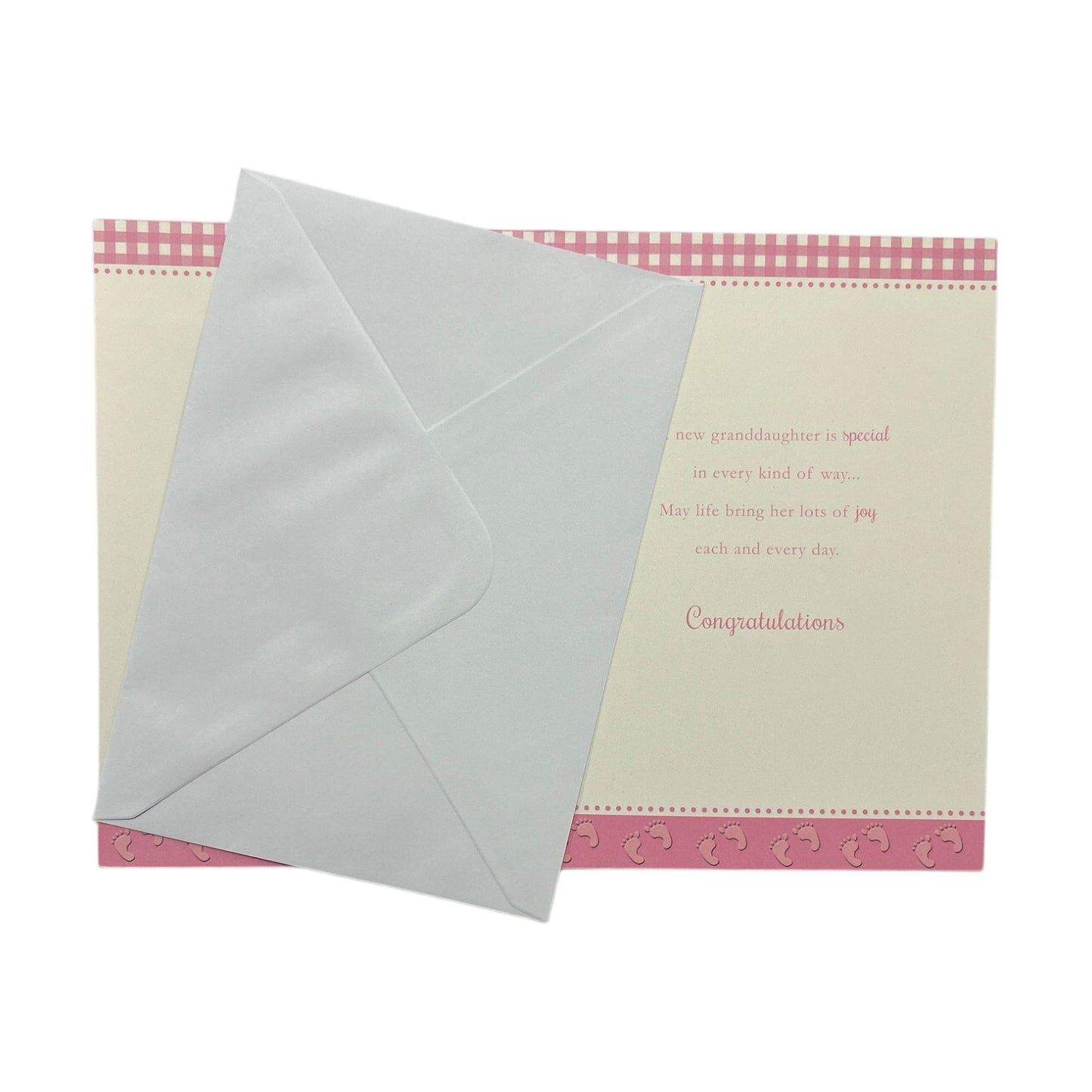 On Birth Of New Granddaughter Heart & Pram Design Pink Congratulations Card