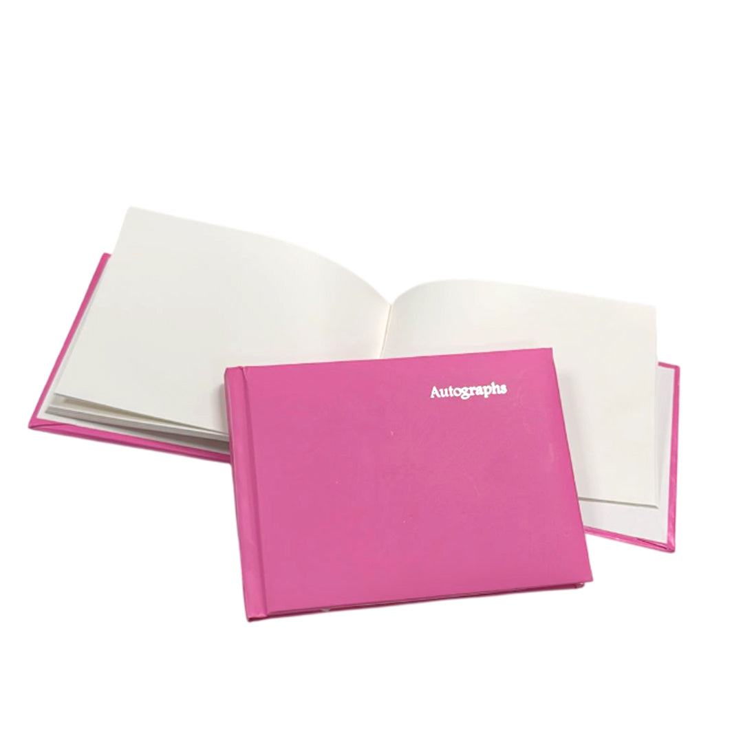Pack of 12 Pink 100 Pages Autograph Books – School Leavers Signature, End of Term Memory Book