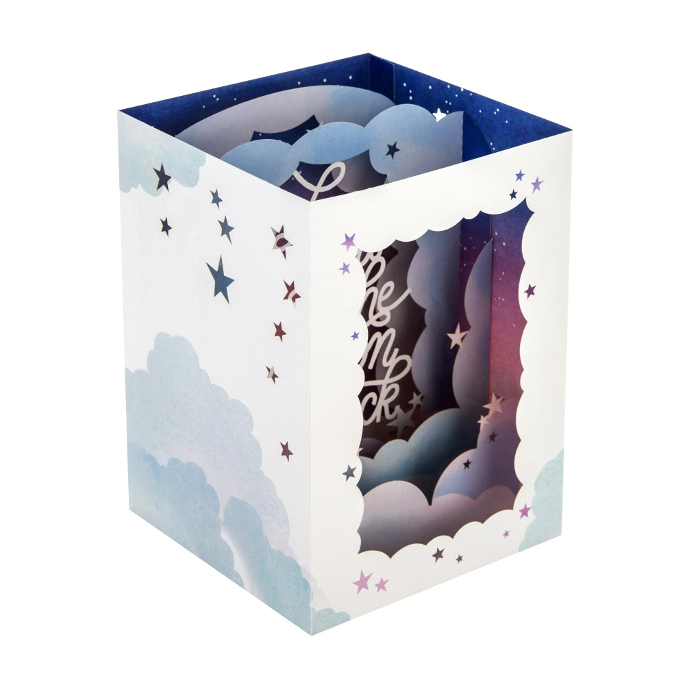 3D Pop Up Shadowbox Style Laser Cut Love You To Moon & Back Mother's Day Card