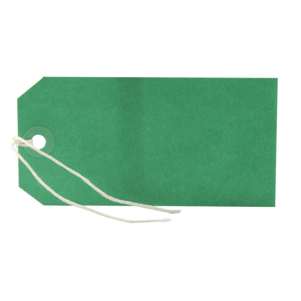 Pack of 1000 120x60mm Green Strung Tags