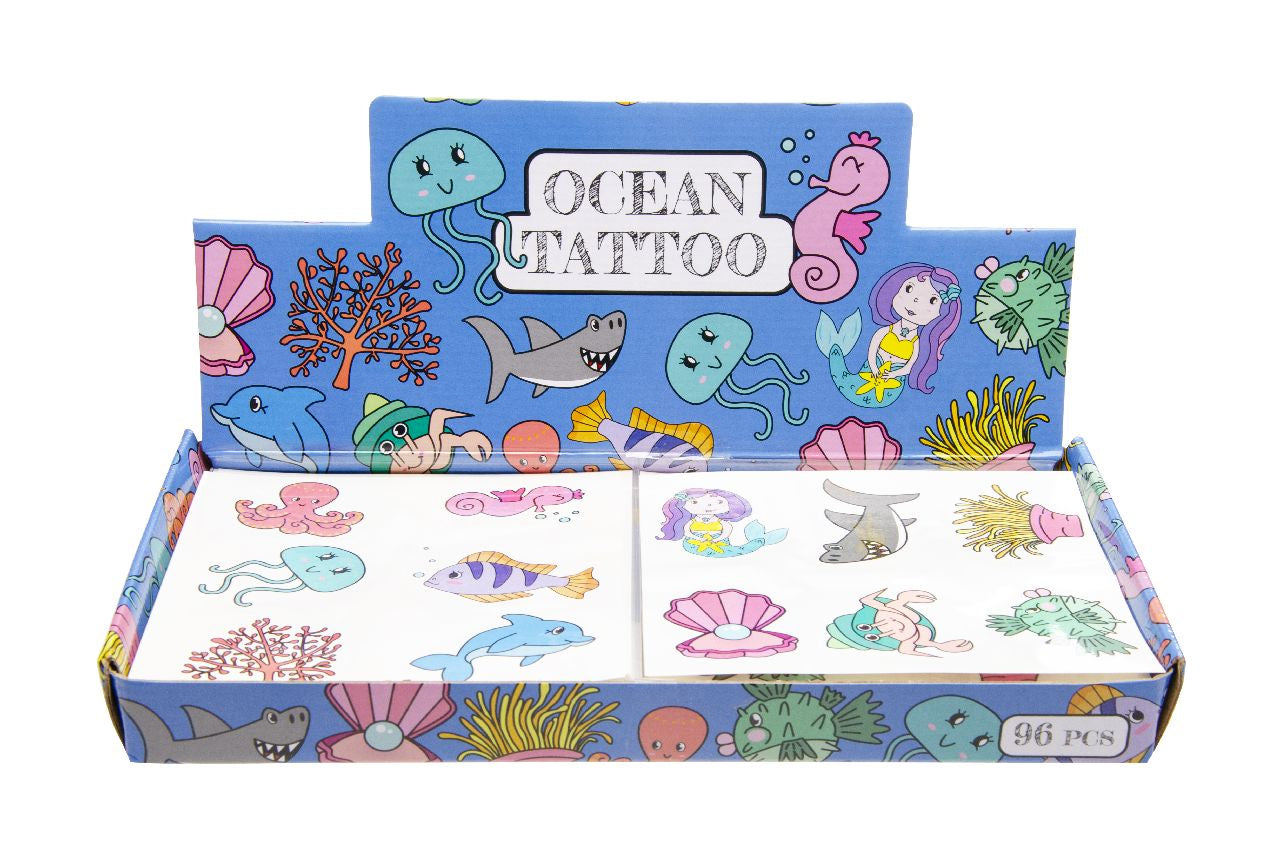 96 Pack of 6 Pieces Sea Animals Tattoos