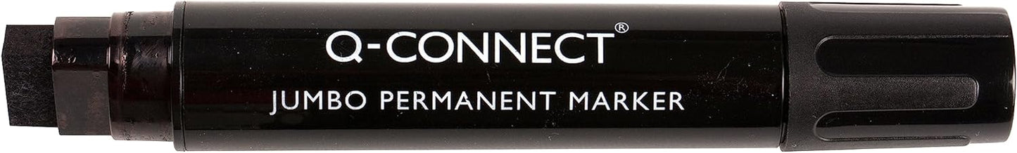 Pack of 10 Jumbo Permanent Chisel Tip Black Marker Pen