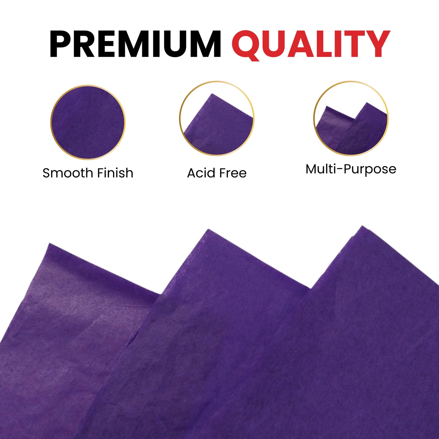 Purple Tissue Paper 500 x 750mm 480 Sheets Per Ream - Ideal for Gift Wrapping and Flourists