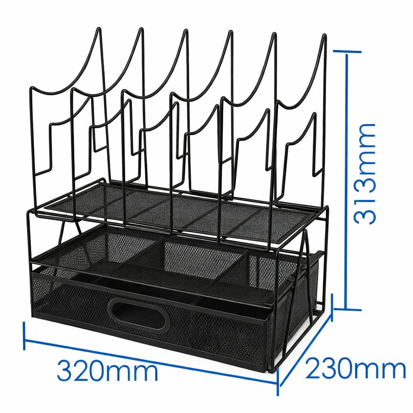 Black Desk Storage Rack Drawer-style File Document Organizer 32 × 23 × 31.3 cm
