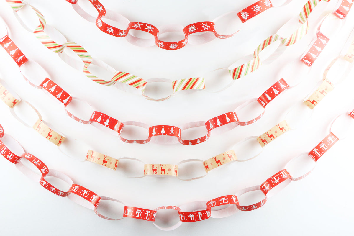 600 Pieces Christmas Paper Chains DIY Decoration Set