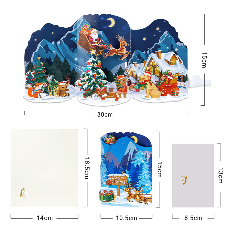 Santa’s Sleigh Ride 3D Pop Up Christmas Card