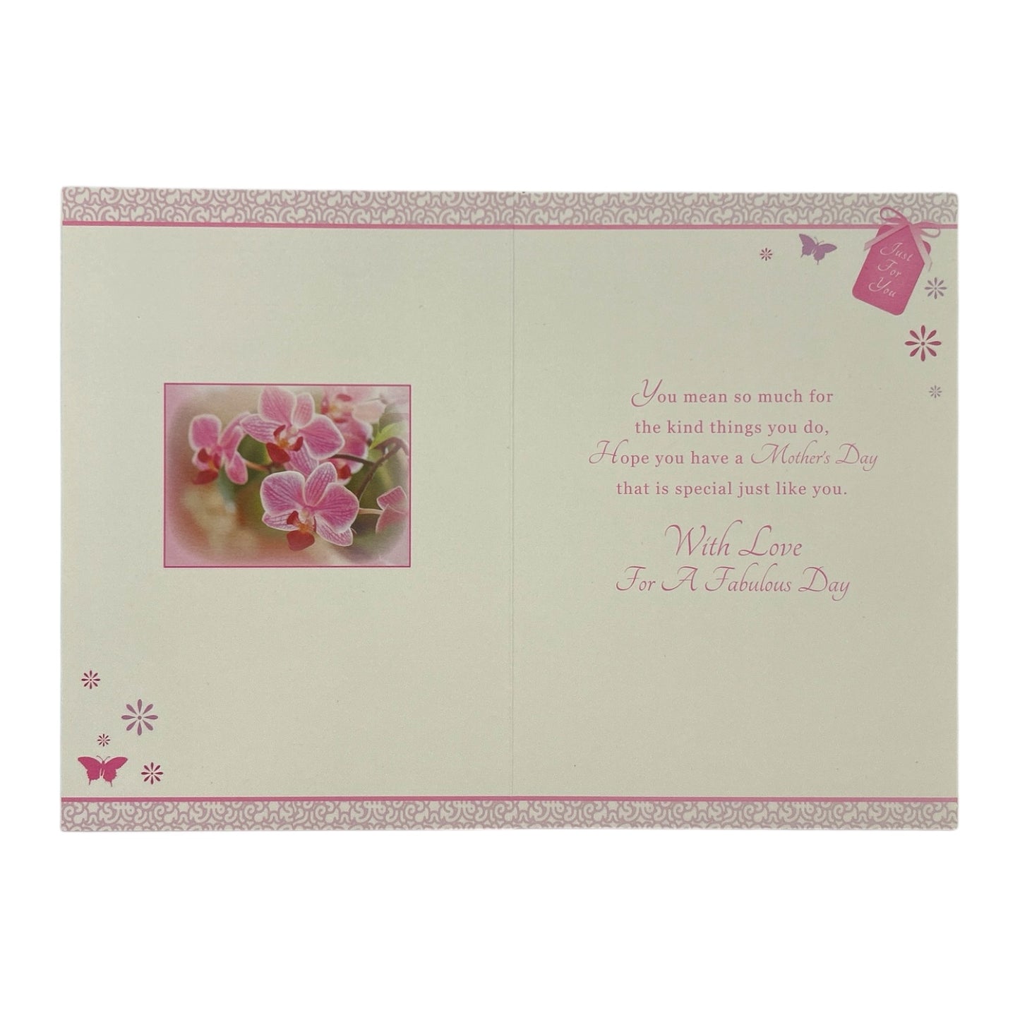 To Dear Nanna Pink Orchid Flowers Design Mother's Day Card