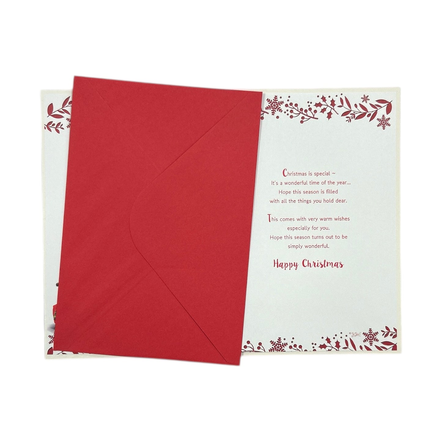 With Love to My Fiance Festive Car & Tree Design Christmas Card