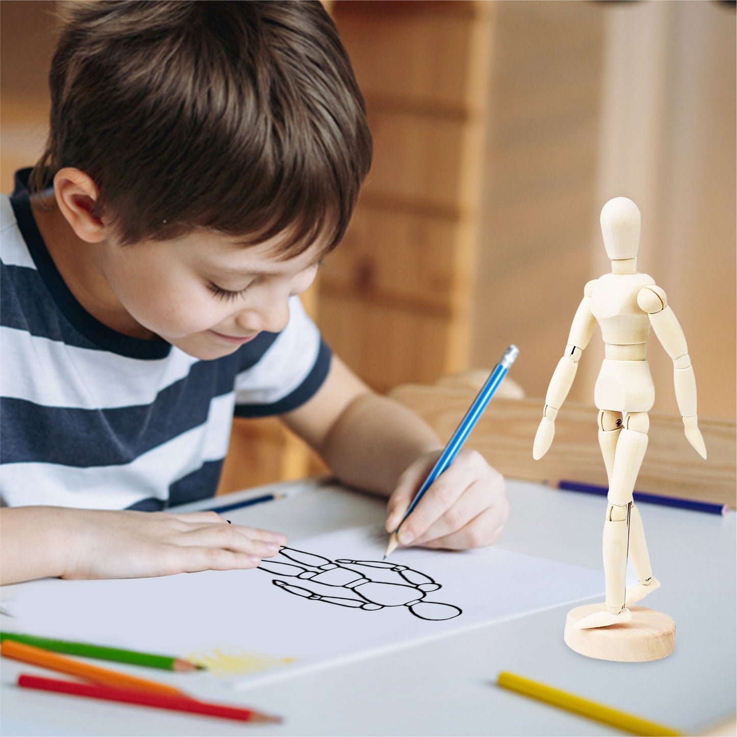 8" Moveable Adjustable Limbs Human Mannequin Art