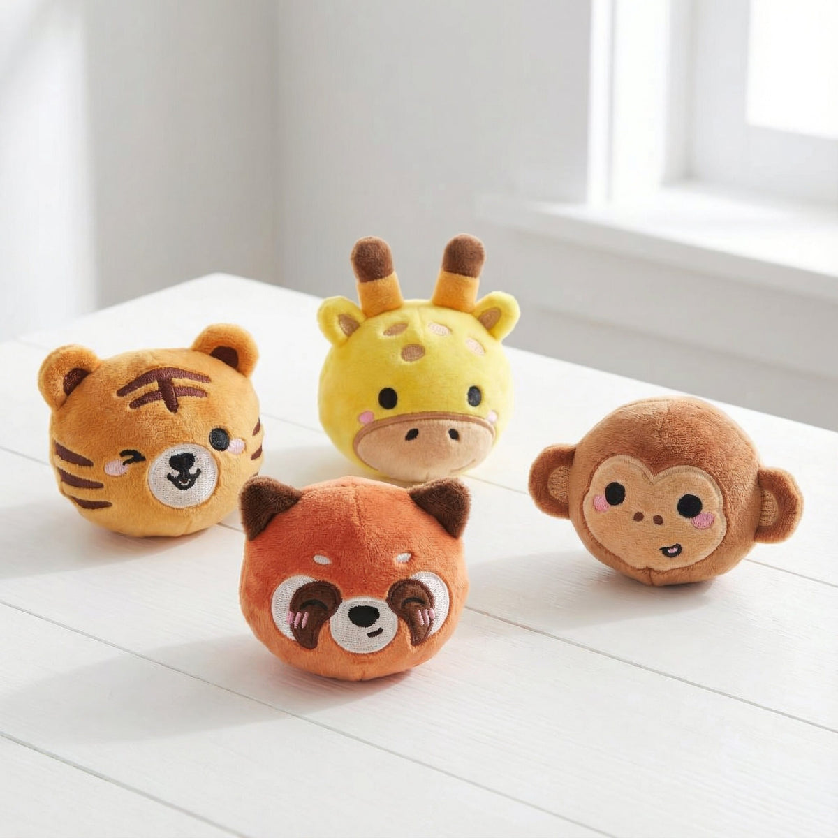 Pack of 12 Plush Jungle Animal Bouncers - Party Favours Stocking Fillers