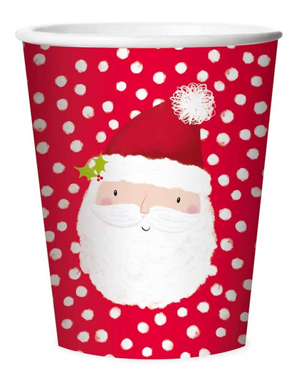 Pack of 8 Christmas Santa Design Paper Cups