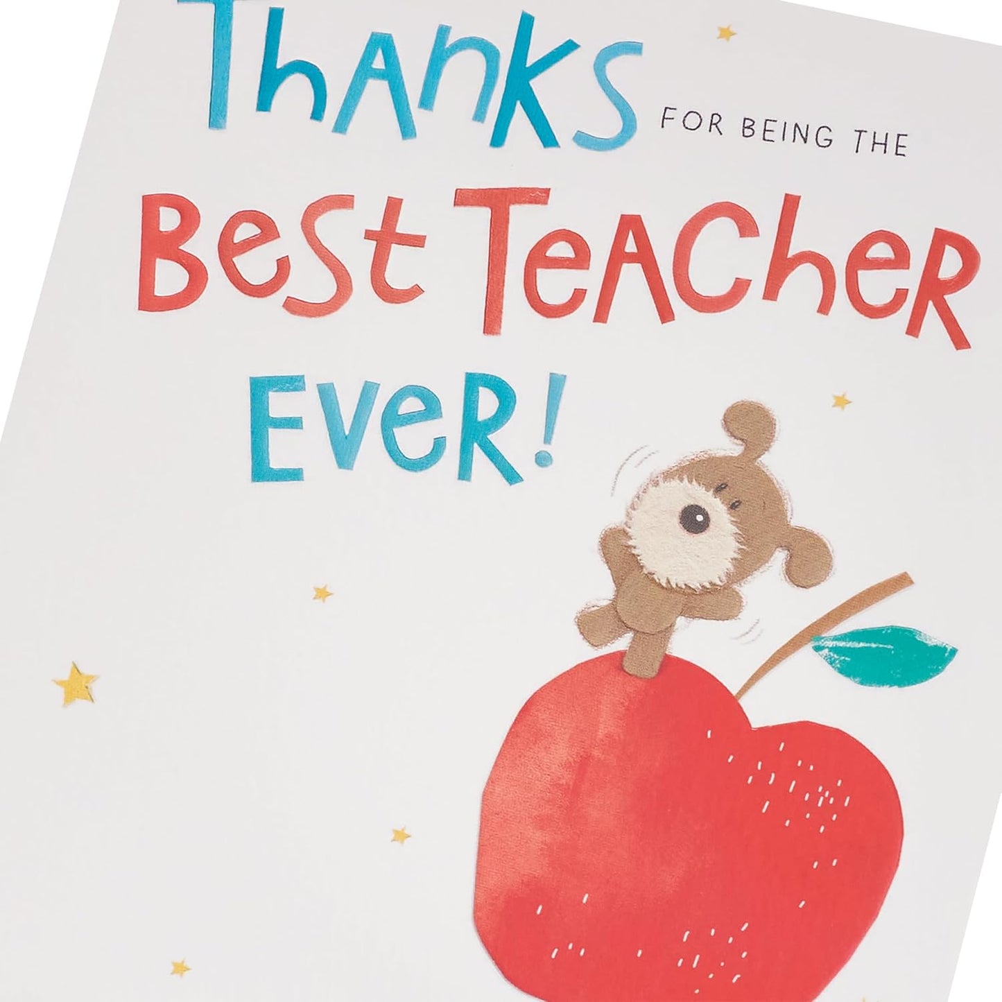 Woof Apple Design Best Teacher Thank You Appreciation Card