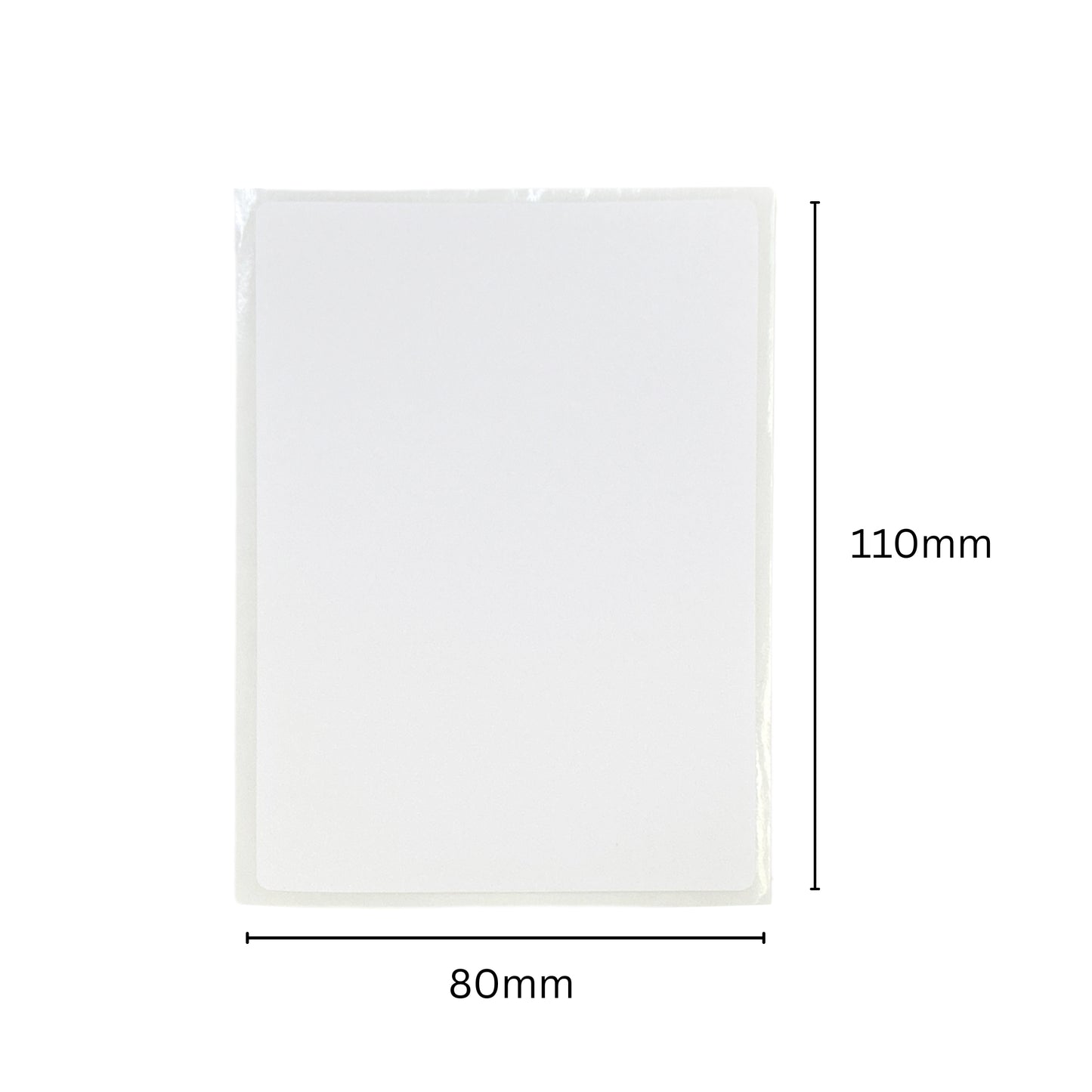 Pack of 7 White 80x110mm Rectangular Labels - Adhesive Stickers