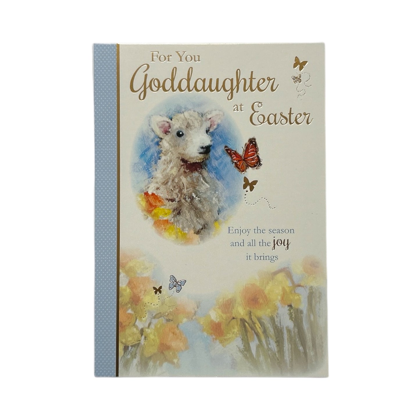 For You Goddaughter Cute Lamb Floral Design Easter Card