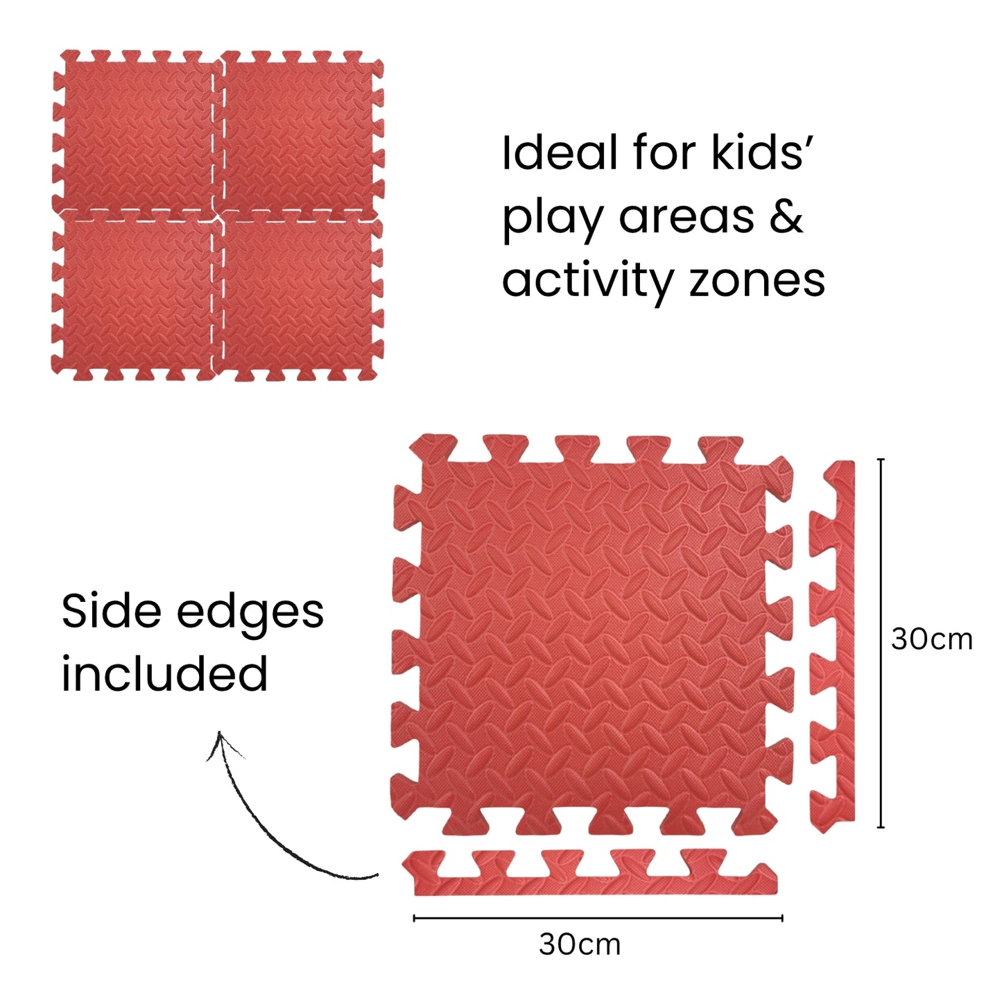 Pack of 4 30x30cm Dark Blue Coloured 1cm Thick EVA Foam Mats