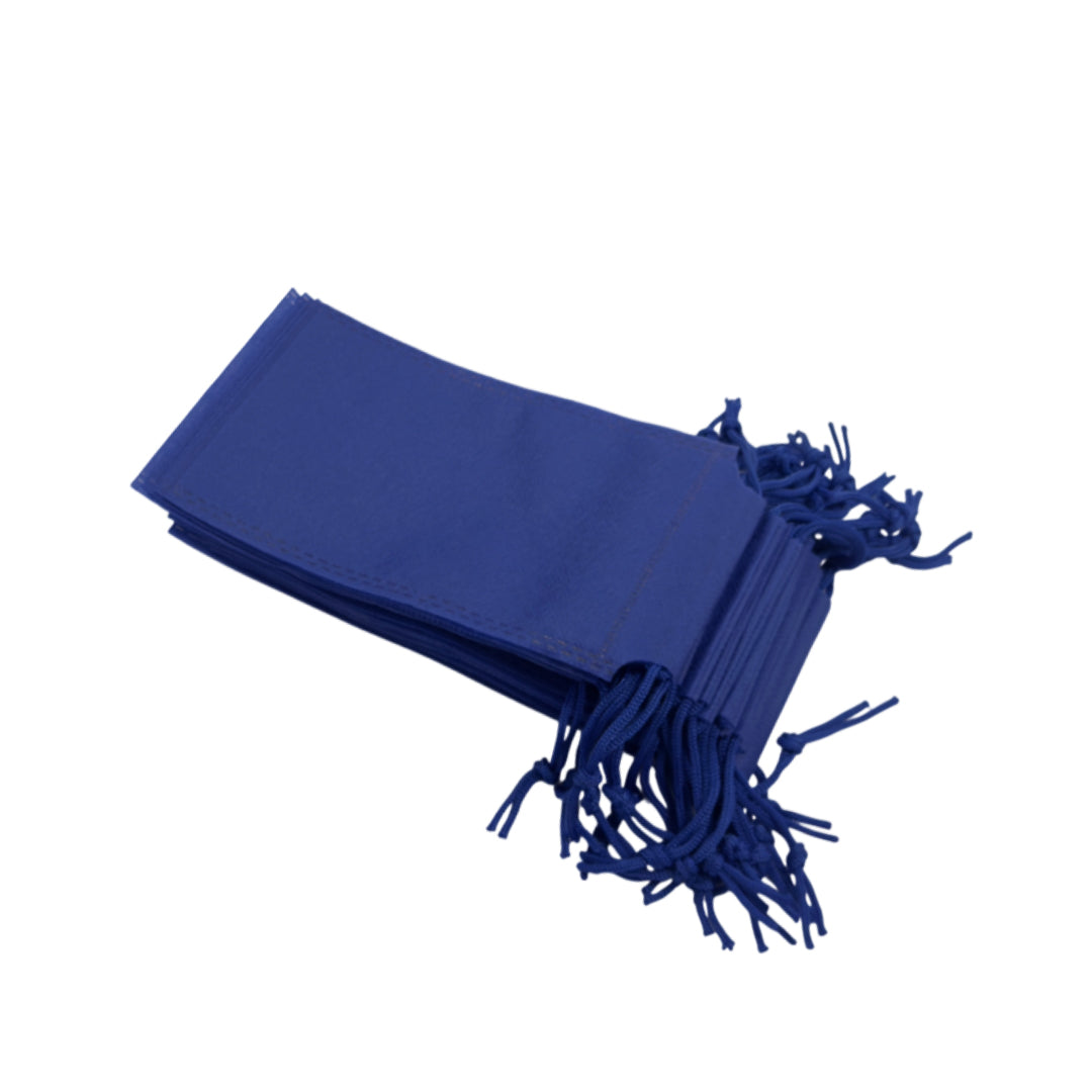 Pack of 100 Blue Coloured 19x10cm Non-Woven Drawstring Bags