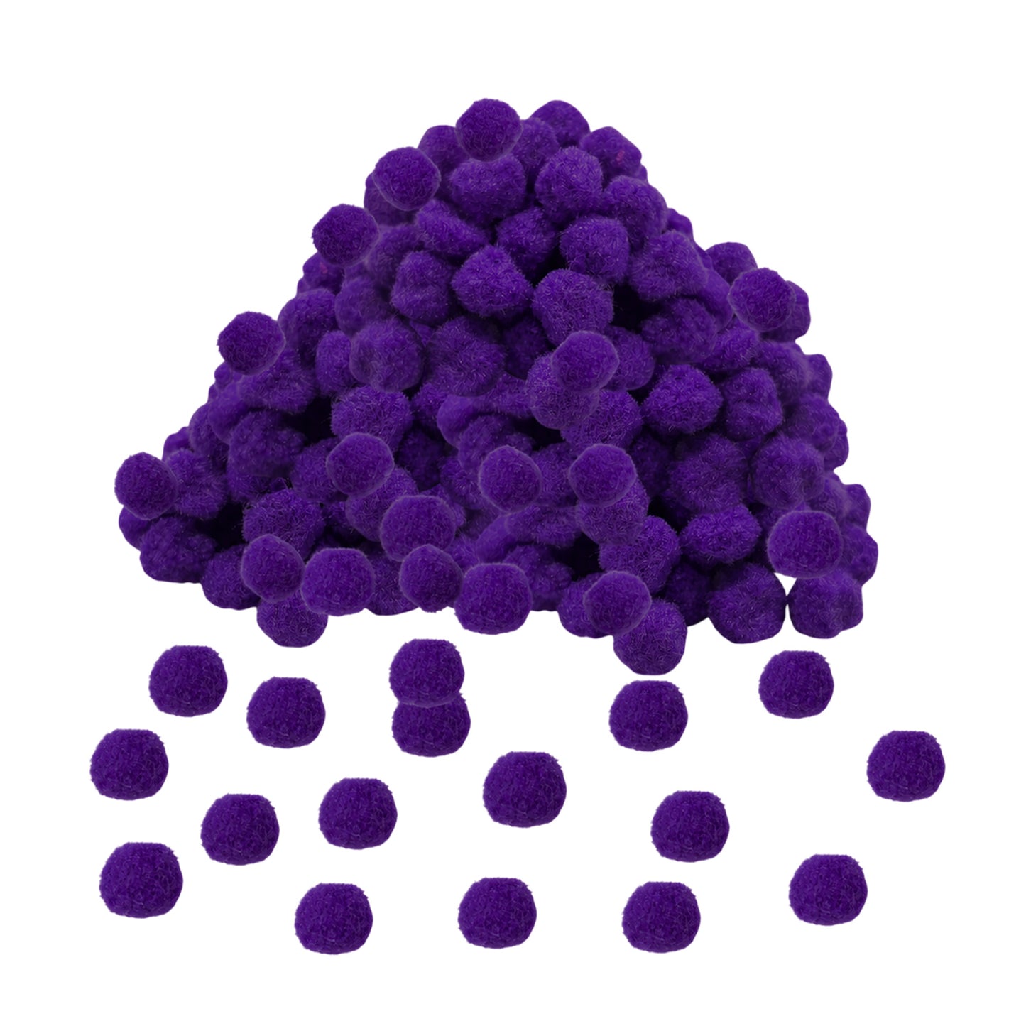 Pack of 500 Purple Pom Poms 1.5cm – Soft Fluffy Craft Balls
