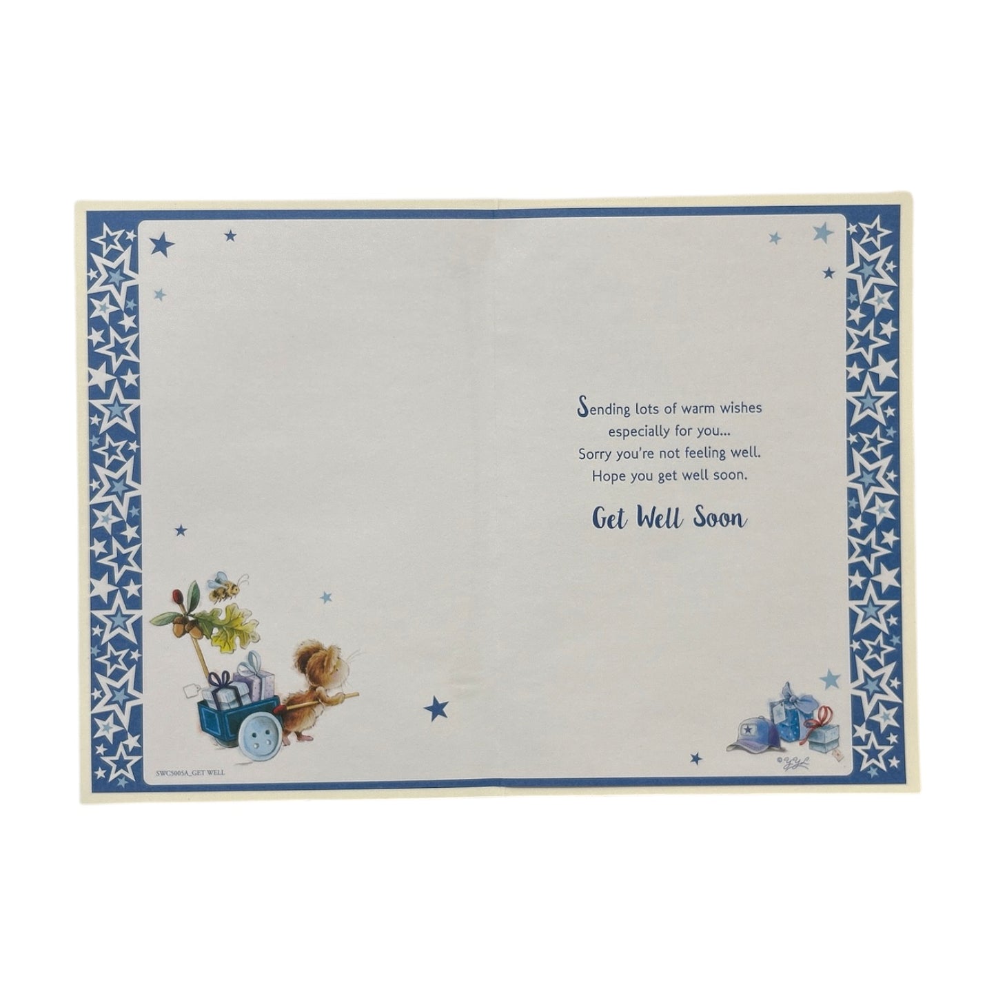 Get Well Soon Mouse Pulls Wagon Design Greeting Card