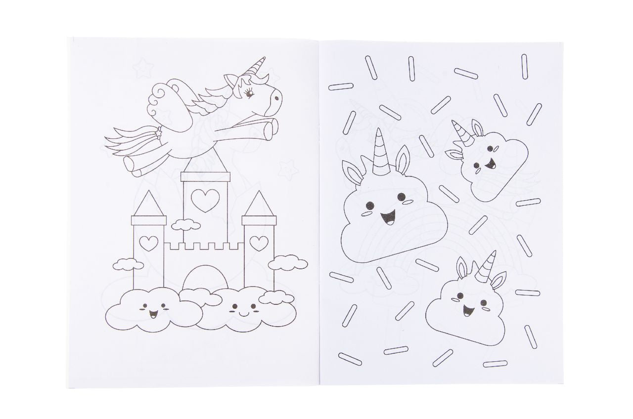 Pack of 12 A4 Unicorn Coloring Books with Stickers Sheet