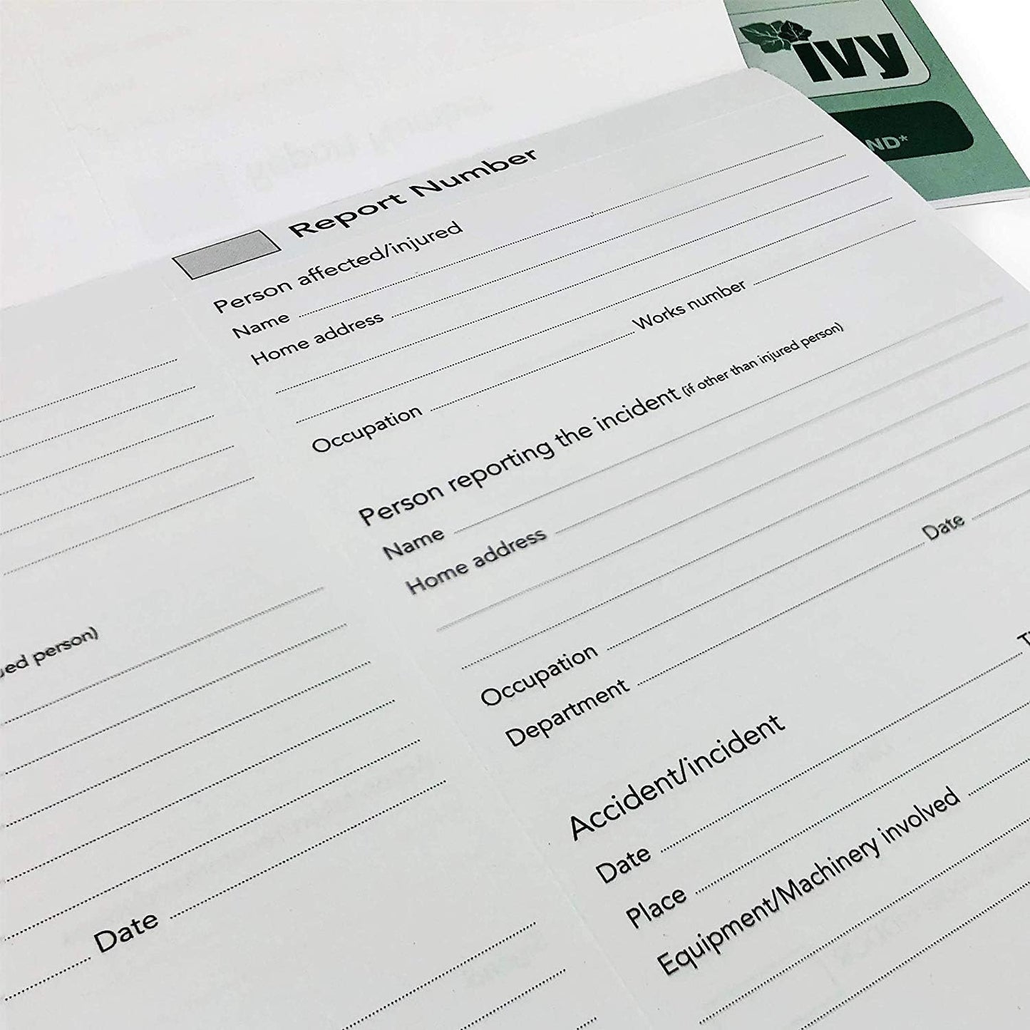Accident Report Book - First Aid Injury Record