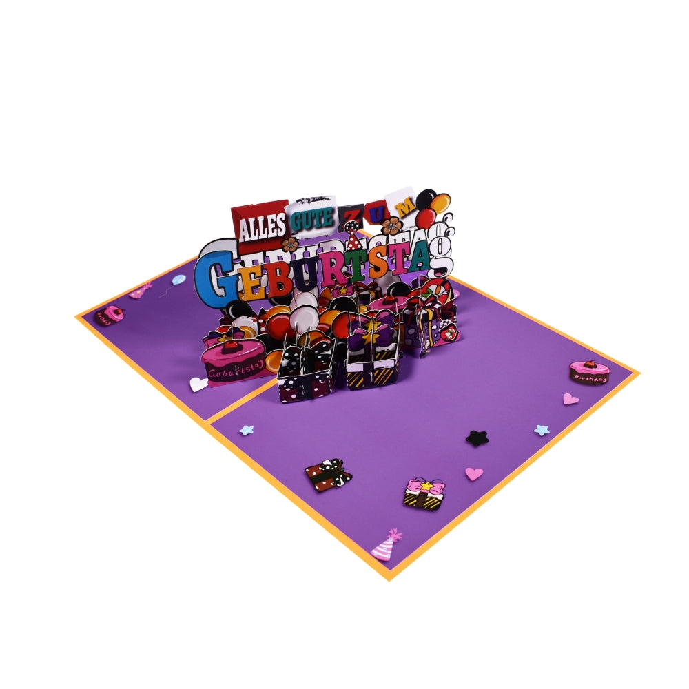 “Alles Gute zum Geburtstag” German Birthday 3D Pop Up Greeting Card
